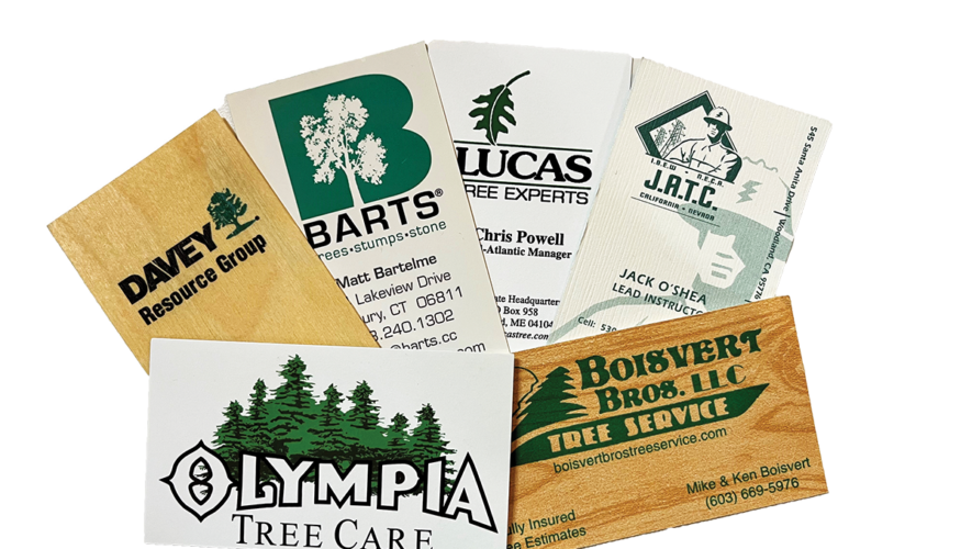 display of business cards